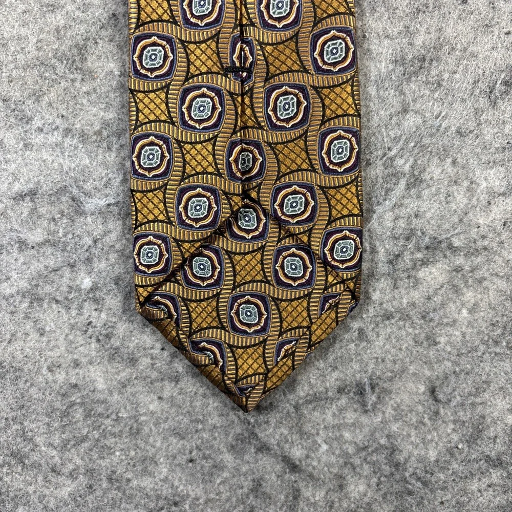 Jos. A. Bank Signature Silk‎ Necktie Men's Golden Blue & Gray Designer Tie